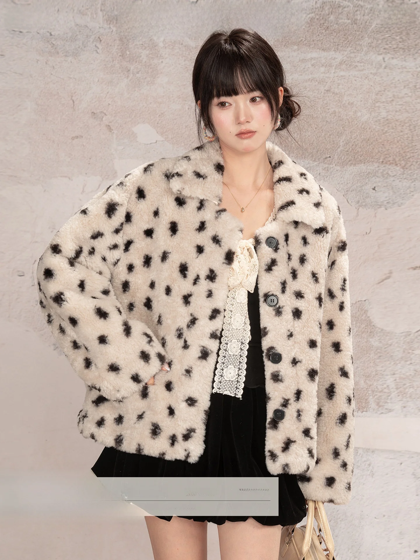 

Женское зимнее теплое пальто Loveheynew из замши с винтажным принтом и подкладкой, длинное, в студенческом стиле