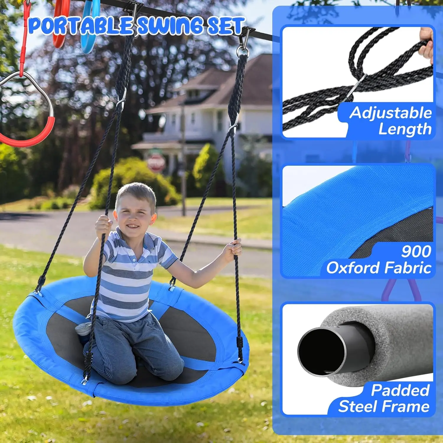 Warrior Obstacle Course for Kids with Swing, Ninja Rope Course with 11 Obstacles for Backyard Outside, Tree Slackline Jungle Gym