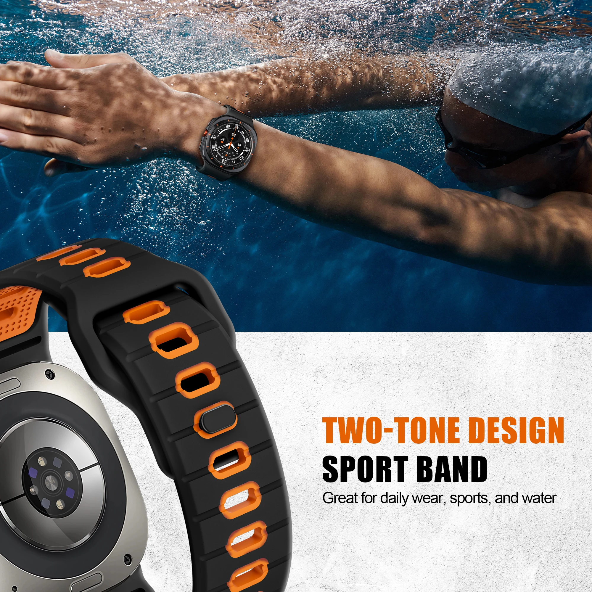Sports Bands for Samsung Galaxy Watch Ultra Strap 47mm Accessories smartwatch Silicone correa Bracelet Galaxy Watch Ultra Straps