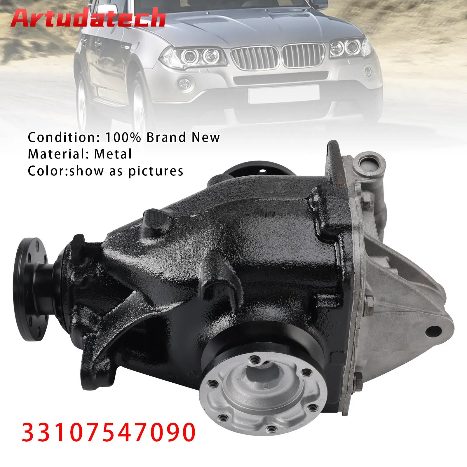 Artudatech حامل المحور التفاضلي الخلفي 4.44 نسبة 33107547090 لسيارات BMW E83 X3 3.0i 2004-2010 2005 2006 2007 2008 2009