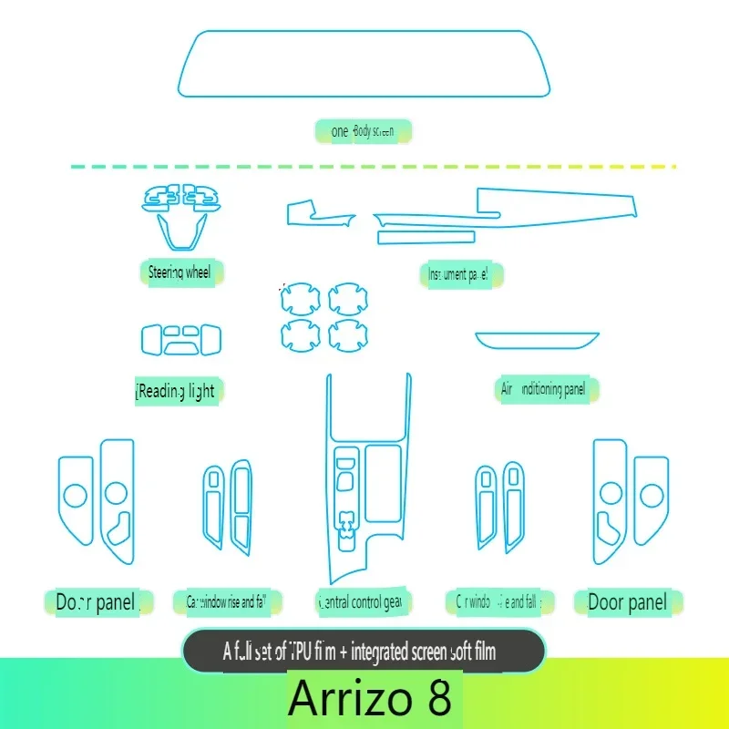 

Tpu Transparent Film for 2024 Chery Arrizo 8 Car Interior Sticker Console Dashboard Screen Protective Film Car Decor Accessories