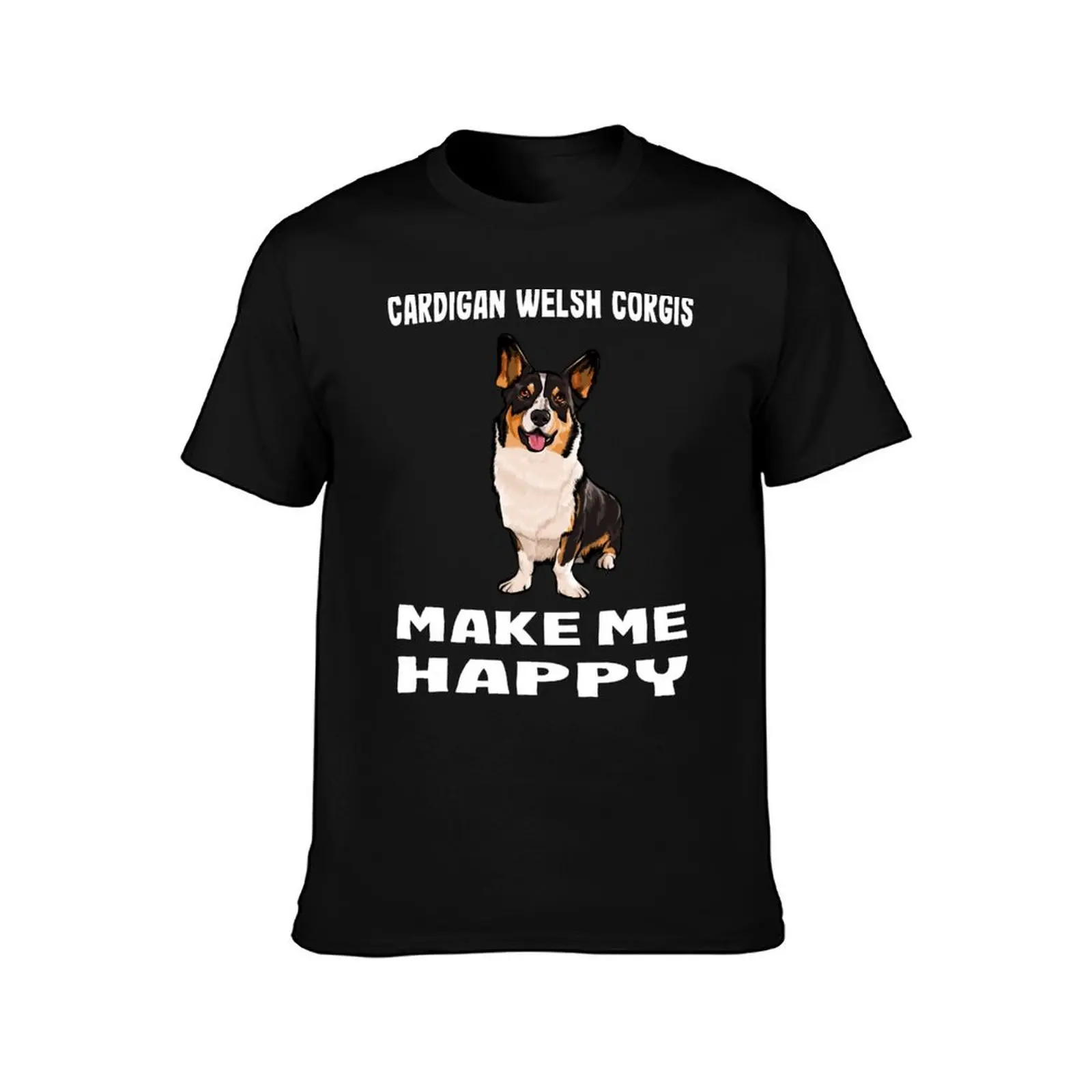 Cardigan Welsh Corgis Make Me Happy Dog T-Shirt sweat sublime shirts graphic tee mens plain t shirts