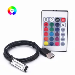 RGB Controler 4Pin RGB Led Controller USB 5V RGB Led Tape Lights Smart Led Lights Controller Dimmable Rgb 24Key Neon Strips