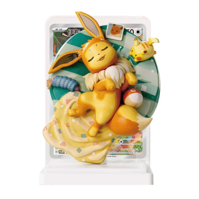 100 % Original PKM Trading Card Game Karten-Illustrationsfiguren-Sammlung Vol.3 Serie Eevee's Figurenset Sammeln Sie Überraschungsspielzeug
