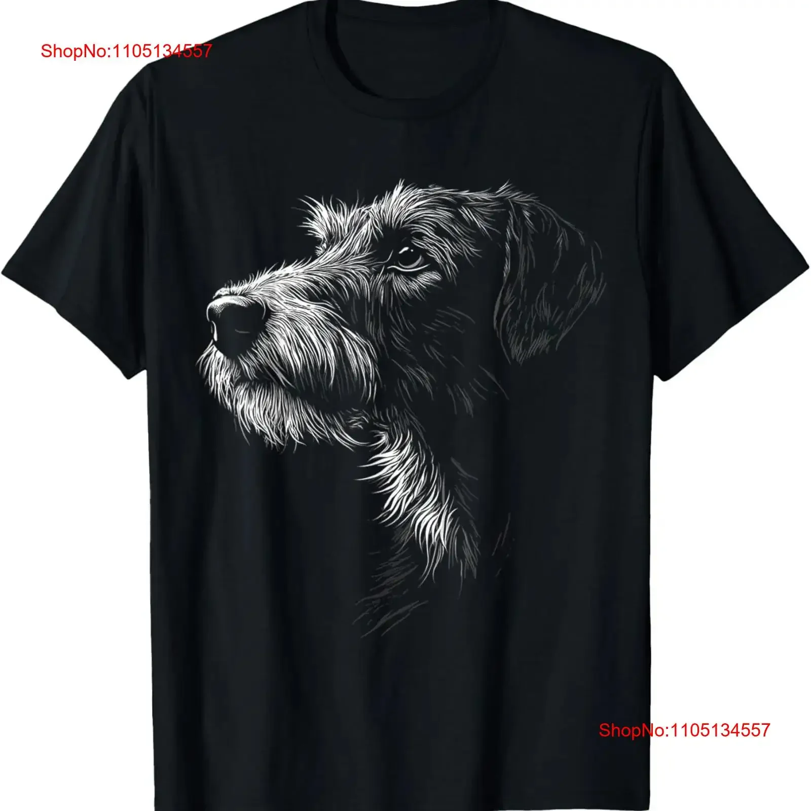 Irish Wolfhound Dog Pet Art T Shirt vintage Washed designer clothes Soft streetwear Comfortable graphic Slightly Unisex