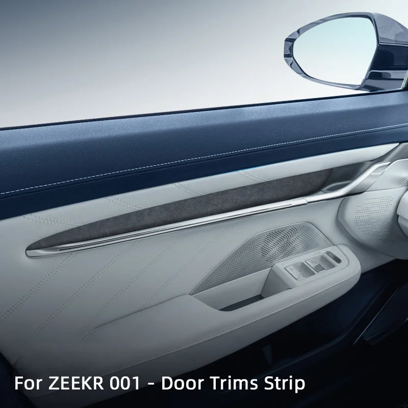 

For ZEEKR 001 2021 2022 2023, Super Suede Overlay On The Car Door Panel Decorative Trim Strips Interior Modification Accessories