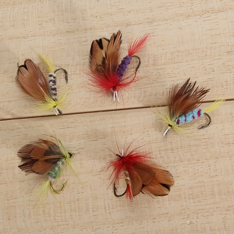 12pc Premium Fly Fishing Flies Kit Hand-Tied Lures for Trout, Bass, Salmon Effective in Saltwater and Freshwater