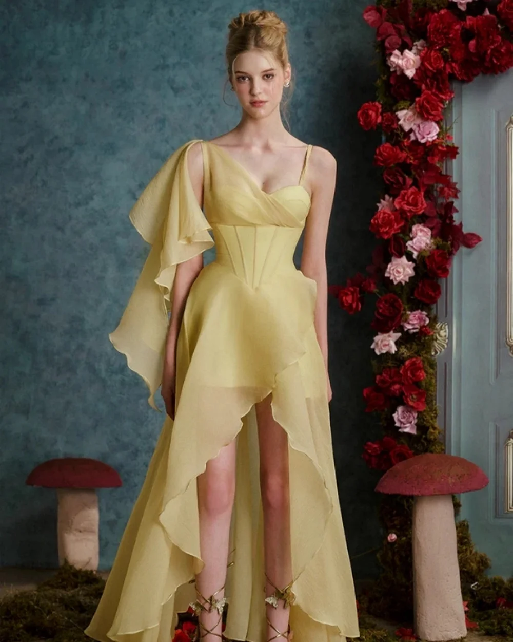 

Customized Matching Fashion Chiffon Ruched Pleat A-line Spaghetti strap Ankle Length Dresses Bespoke Occasion Dresses Elegant