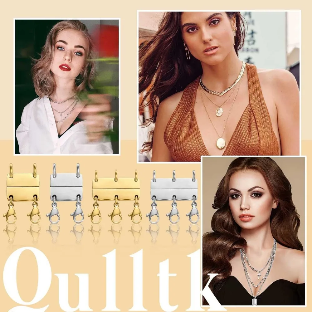 18K Gold & Silver Necklace Clasp for Layering