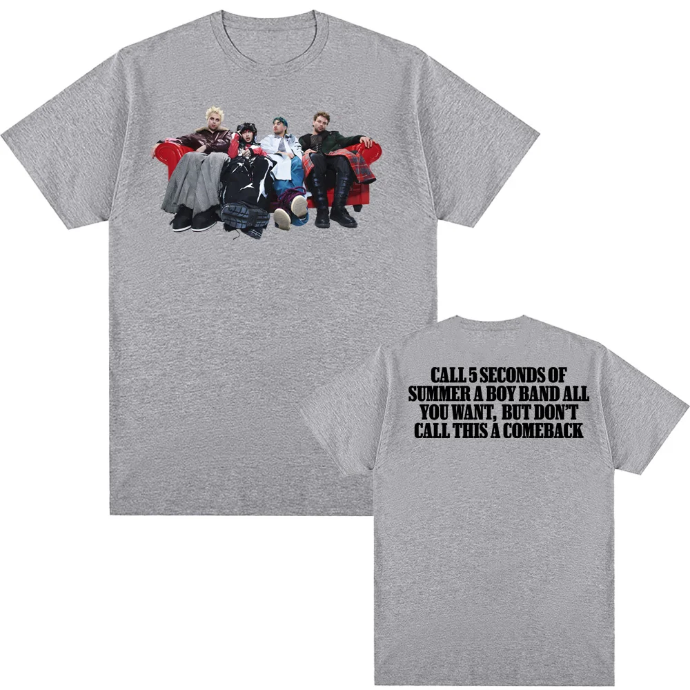 5 ثانية من الصيف المحملة 2025 ألبوم جديد ليس موافق بلايز الصيف الهيب هوب 100% القطن تي شيرت عالية الجودة ريترو الجولة الرقبة التي شيرت