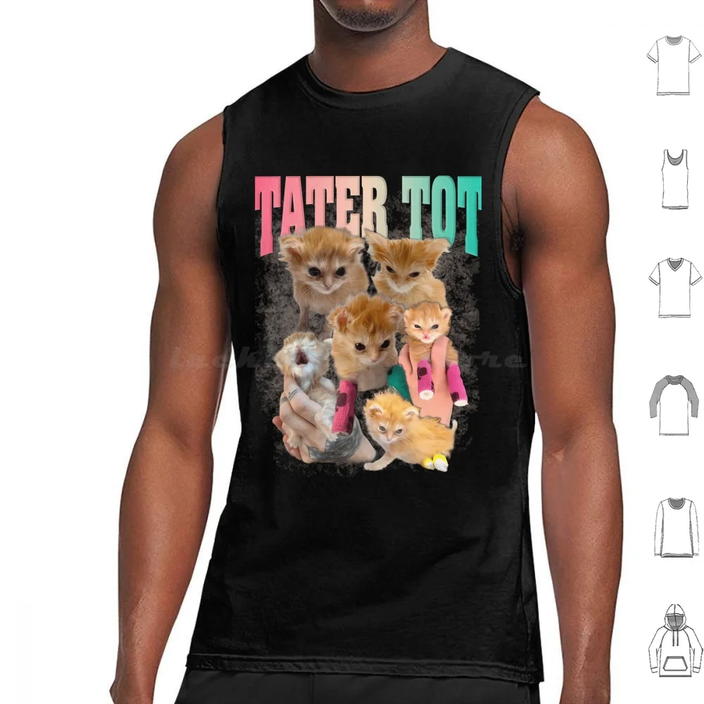 

Tater Tot Майки с принтом Хлопковый топ Tot Tatertot Tater Grompy Grompy Cat Grompy Tater Tot Kitty Kittycrusaide