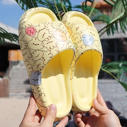 Chanclas antideslizantes de suela blanda para mujer, sandalias de playa para interiores y exteriores, con plataforma gruesa de EVA, 2024