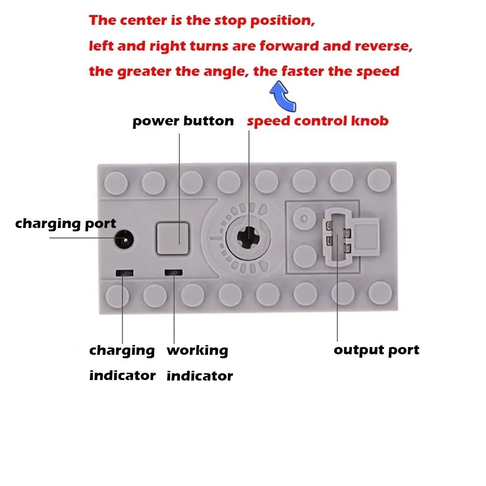 Caja de batería recargable MOC AA AAA, herramienta de potencia multifunción, Control de ajuste de velocidad del Motor del tren del coche para bloques de construcción 88000