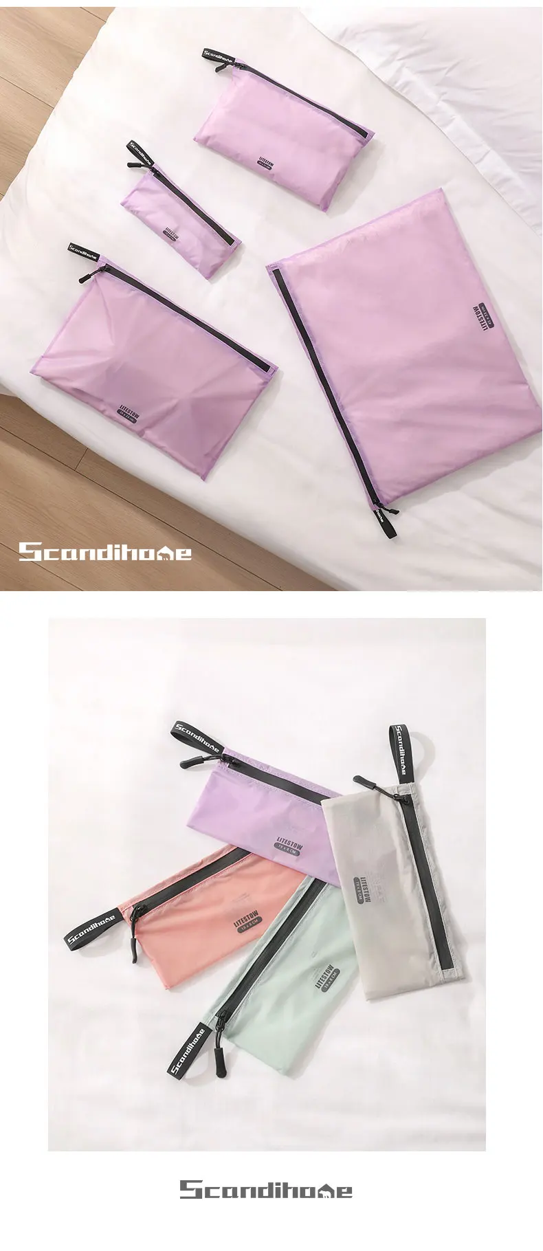 Wasserdichte Reise-Aufbewahrungsbeutel-Set, leichte Nylon-Verpackungswürfel, Beutel, Gepäck-Organizer, Kleidung, Kulturbeutel, Make-up-Tasche – Detail 14