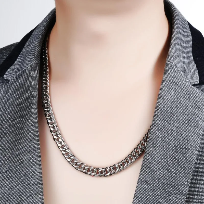 925 Sterling Silver 45-60cm 10mm Cuban Chain Necklace For Man Fashion Jewelry Trend Personality Hip Hop Trendsetter Accessories