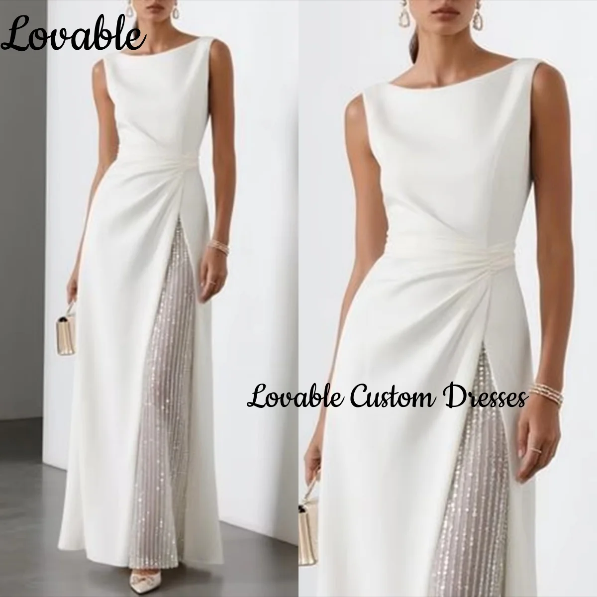 

Вечерние платья по индивидуальному заказу, кружевные женские вечерние платья с овальным вырезом, свадебное платье длиной до пола, на молнии, без рукавов