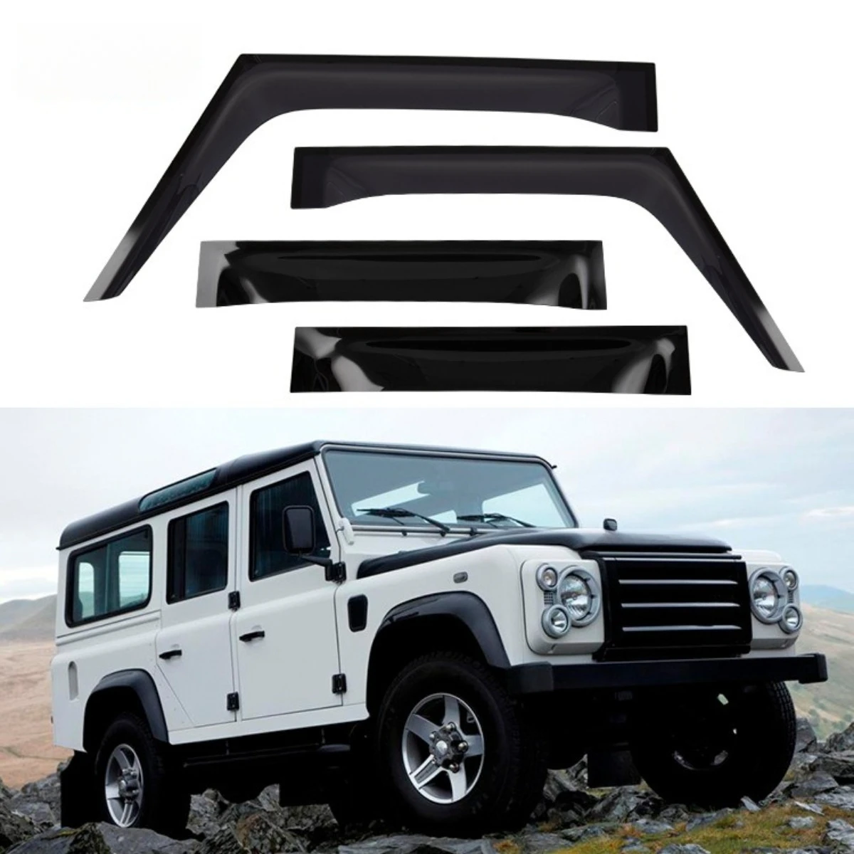 

For Land Rover Defender 2005-2019 Car Windshield Sunshades Cover Windscreen Visor Window Rain Sun Visor Modification Part