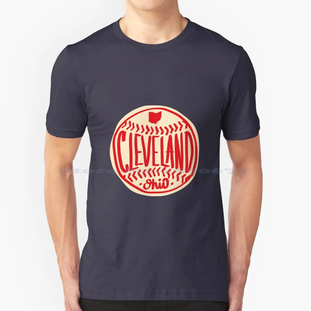 Cleveland Ohio Hand Drawn Script T Shirt 100% Cotton Tee Cleveland Ohio Buckeye State Indians Go Cleveland