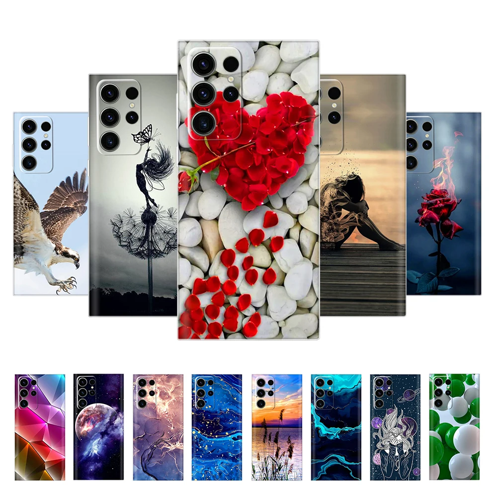 For Samsung S24 Ultra Case Soft Silicone Painted Phone Cover For Samsung Galaxy S24 Ultra S24+ Plus Cases Coque Shell Bags Funda