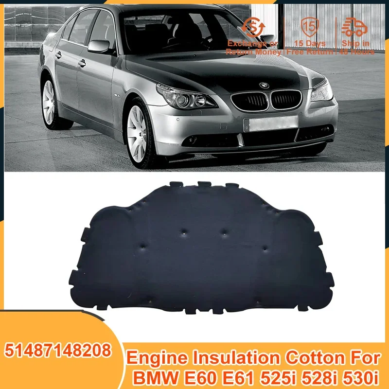 

51487148208 Soundproof Firewall Insulation Cotton Pad for BMW E60 E61 525i 528i 530i Accessories Heat Sound Mat Cover