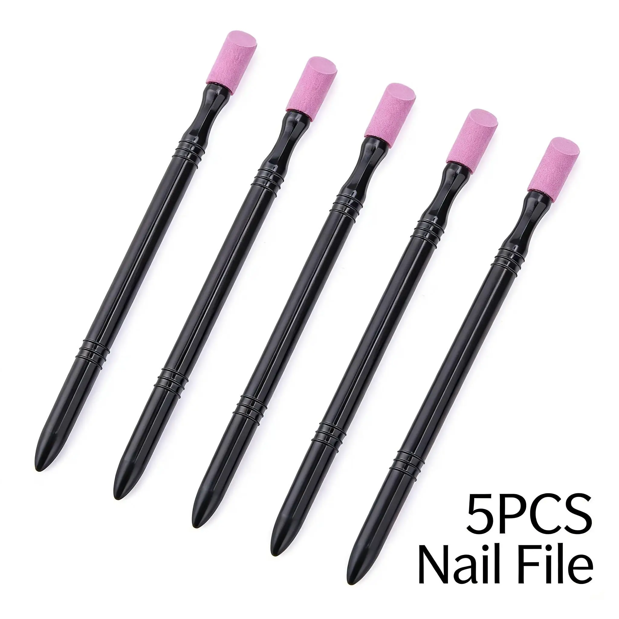 5Pcs Nail Cuticle Remover Pen Quartz Nail File Grinding Tool Manicure Pedicure Dead Skin Trimming Buffer For Nail Art