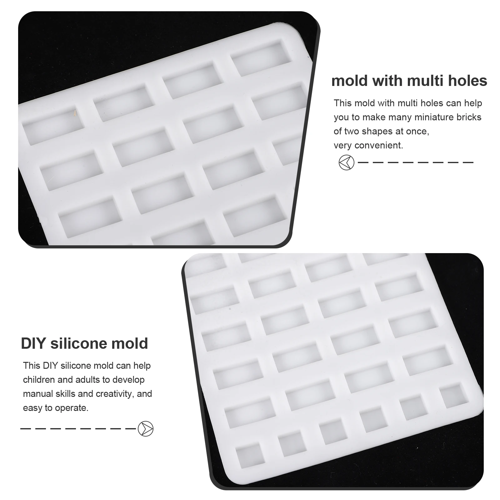 

Miniature Brick Mold Making Tool Multi Hole Flexible Silicone Reusable Sand Table Building Model Material Landscape