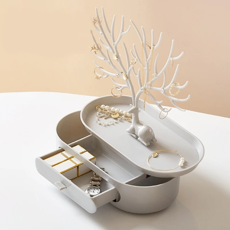 Jewelry Storage Box with Mini Deer for Creative Holder for Earrings Necklace Ring Pendant Bracelet Storage and Drop shipping