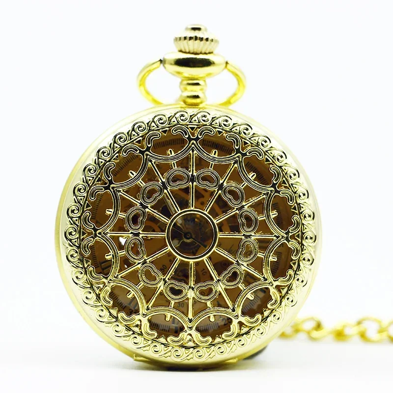 

Top Brand Luxury Fashion Pocket Watches Mechanical For Women Unisex Gold Skeleton Hand Wind Fob Watch relojes de bolsillo