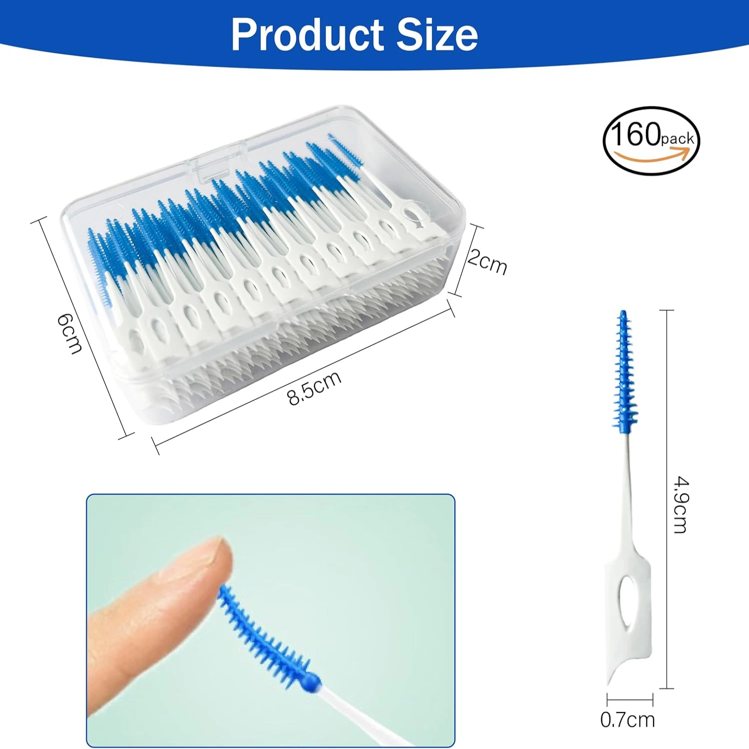 Ndzefan160PCS Portable Soft Silica Gel Toothpick Dental Floss Picks Soft Original Suitable for   of Adults and Children Soft,Too