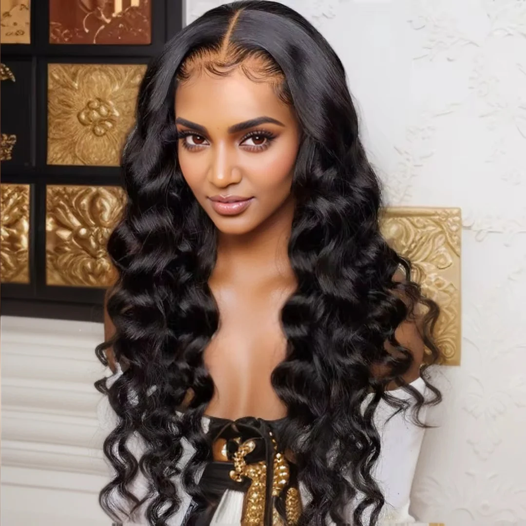 250% 13x6 HD Lace Frontal Wig Human Hair Loose Deep Wave Brazilian Transparent Lace Front Human Hair Wigs For Women Pre Plucked