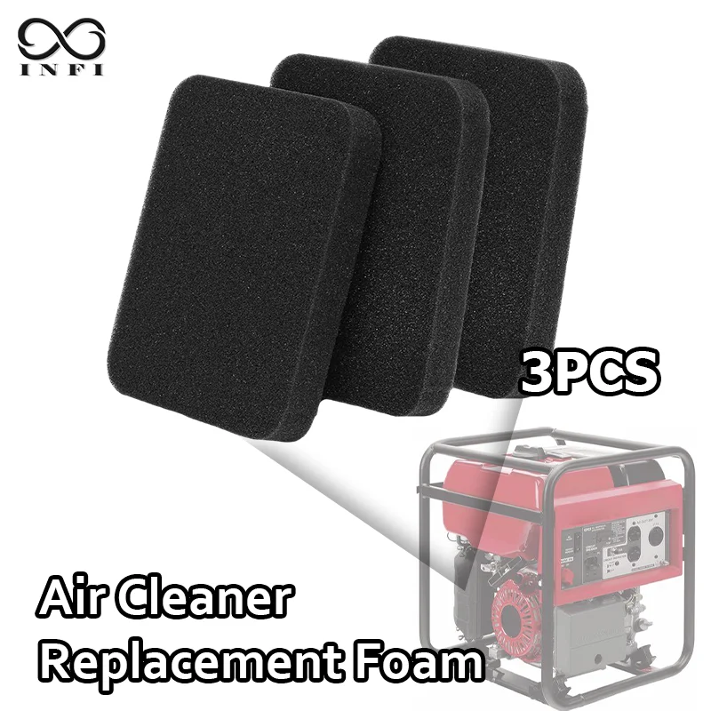 Espuma de repuesto para filtro de aire de cortacésped, 3 uds., para Honda GX160 GX200, serie 2KW ~ 3KW, Predator, Champion, Generac, Duromax y más