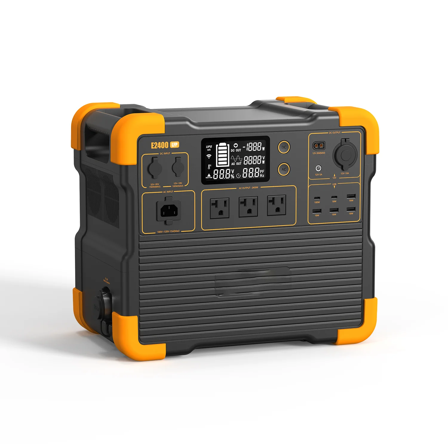 

2026 New 2400W 2048Wh Portable LiFePO4 Battery Power Station Van Life Home Backup Power System For Camping