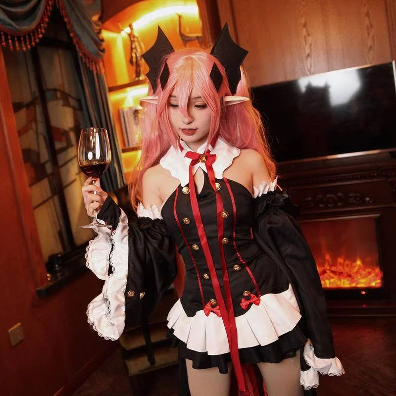 【Wetrose】In Stock Krul Tepes Cosplay Costume Seraph Of The End Anime Owari no Serafu Halloween Vampire Maid Suit Outfit Full Set