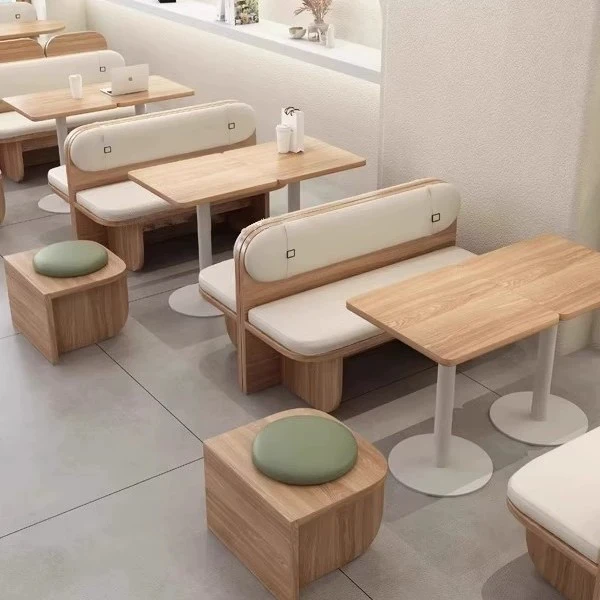 & Modern Style Commercial Dining Restaurant Sofa Booths Fast Food Cafe Bar Leather Seating for Hotels Durable Wood Panel Furnitu