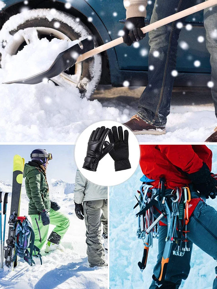 

Leather Cycling Thermal Bike Gloves Waterproof Outdoor USB Electric Heating Gloves Touchscreen Hand Warmer for Motorcycle