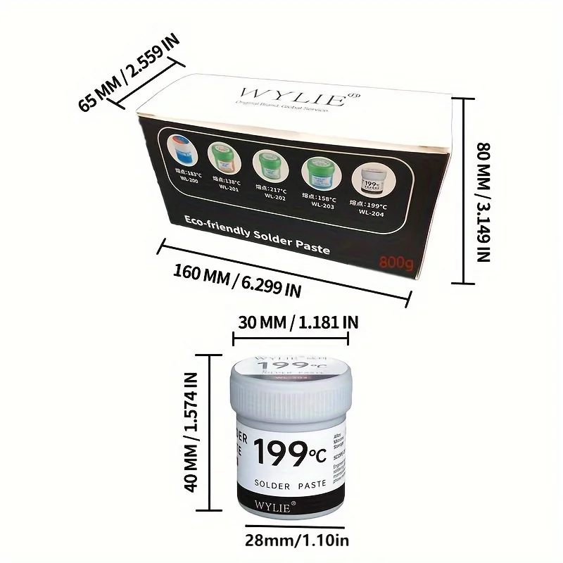 WYLIE WL-200/201/202/203/204 Pâte À Souder Flux Soudure 18/Sn63/Pb67 pour Fer À Souder Circuit Imprimé SMT SMD Outils De Réparation