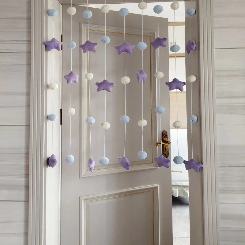 الأرجواني ستار نمط المطبخ ستارة قصيرة نافذة معلقة ستائر المدخل الزخرفية ستارة باب الحمام فتاة غرفة نوم Partiton #4