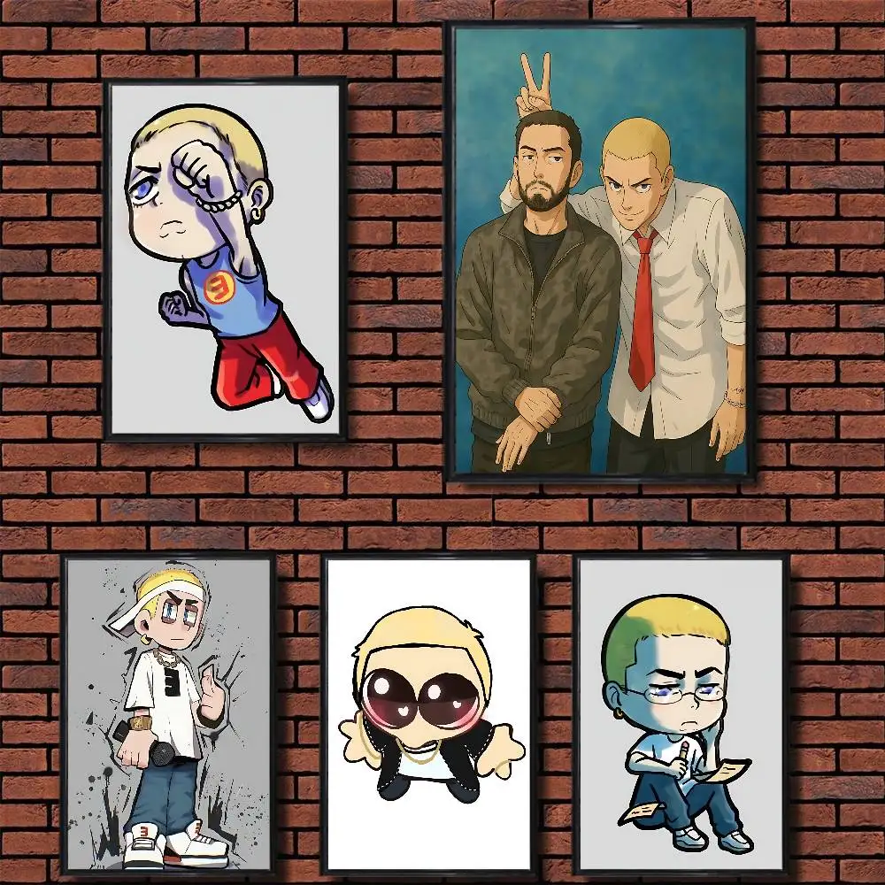 

Cartoon Eminem Slim Shady Poster Prints Wall Art Picture Painting Gift Living Room Restaurant Bar Large Dec Sticker