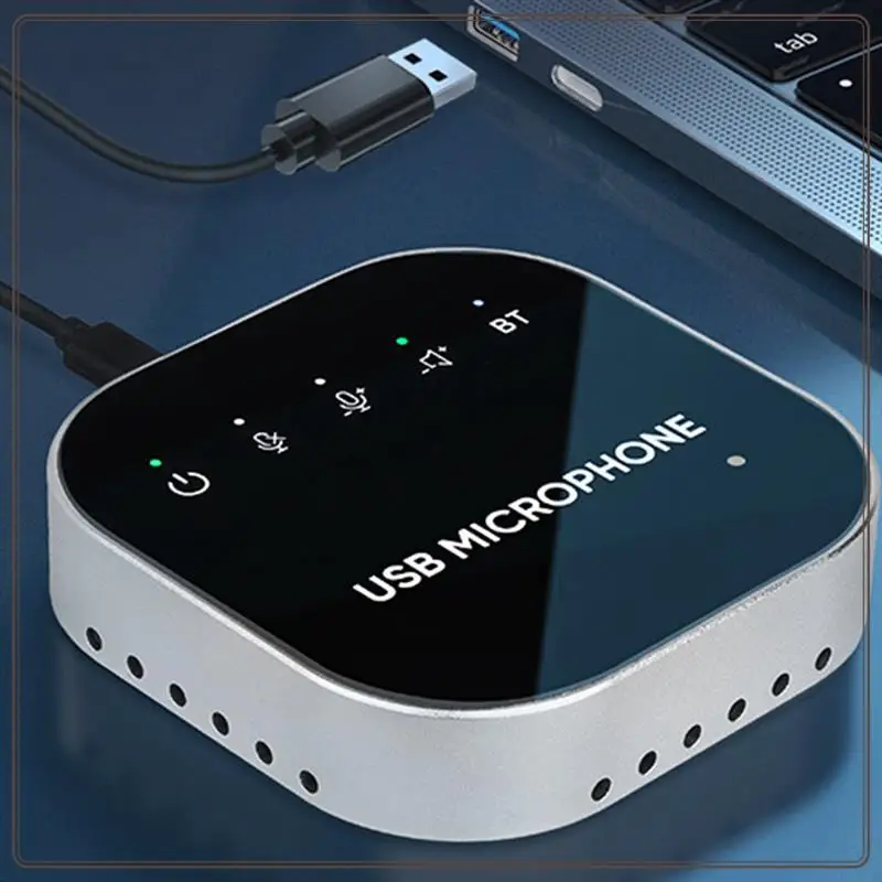 

Reliable-Desktop USB Conference Speakerphone BT Microphone 360° Omnidirectional Condenser Computer Mic With Speaker,Desktop USB