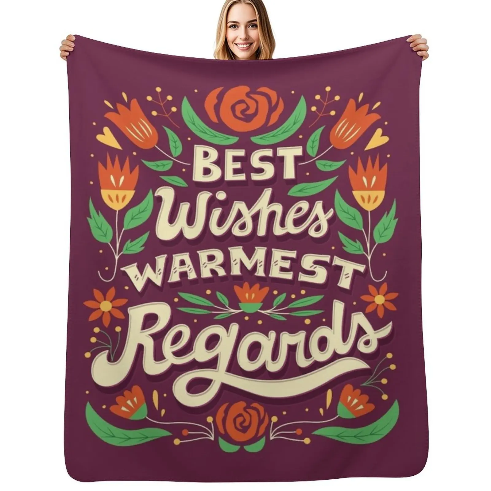 

Best Wishes, Warmest Regards Throw Blanket Warm Throw Blanket Gift for Anniversary