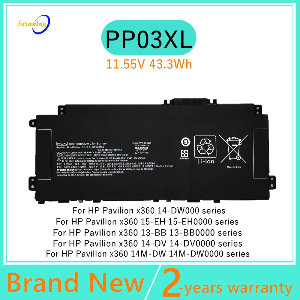 PP03XL Laptop Battery For HP Pavilion X360 13-BB 13-BB0000 14-DV 14-DV0000 14M-DW 14M-DW0000 14-DK 14-DW000 15-EH 15-EH0000