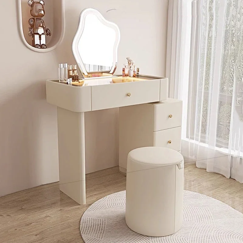 

Wooden Chest Drawers Bedroom Set Furniture Cheap Makeup Toilet Nightstand Nail Salon Comfortable Vanity Table Dresser Modern