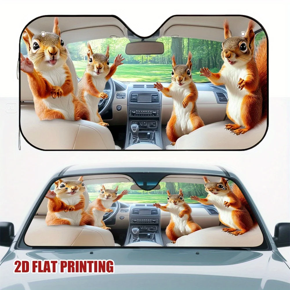 

1pc Squirrel Road Trip Car Sun Visor - Cute Squirrel Design, Light Blocks & Cool Interior, Quick Parking & Waiting, Fits Most Ve