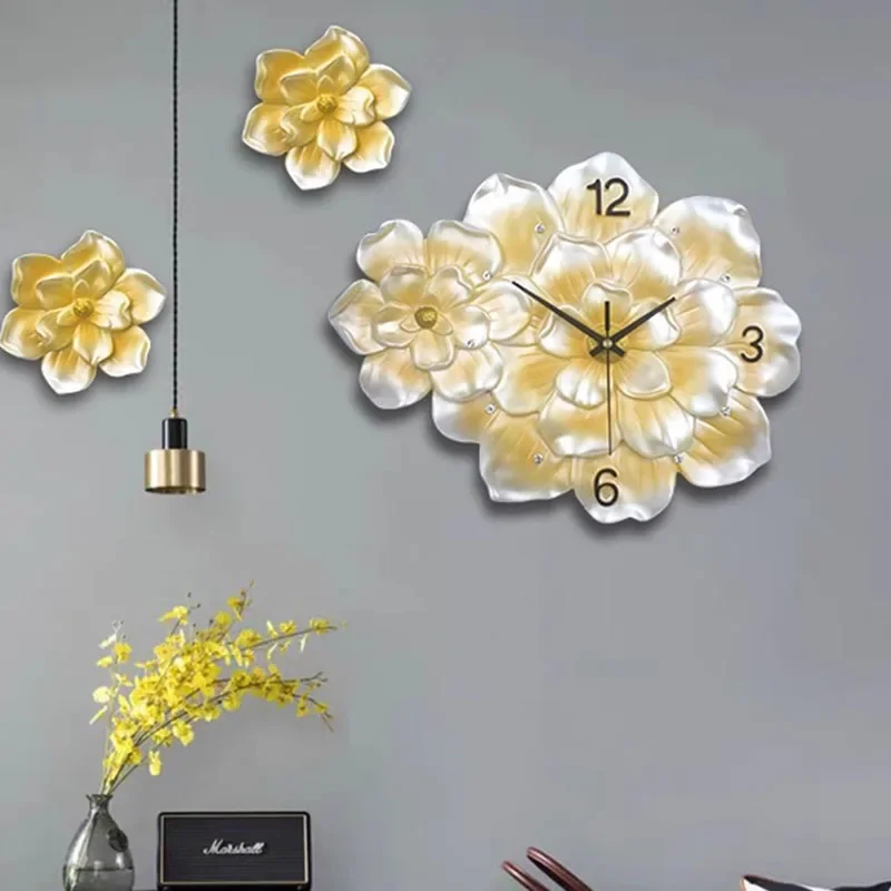 

Цветочный дизайн, бесшумные настенные часы, современные декоративные часы для гостиной, кухни, спальни, домашний декор, элегантные настенные креативные часы