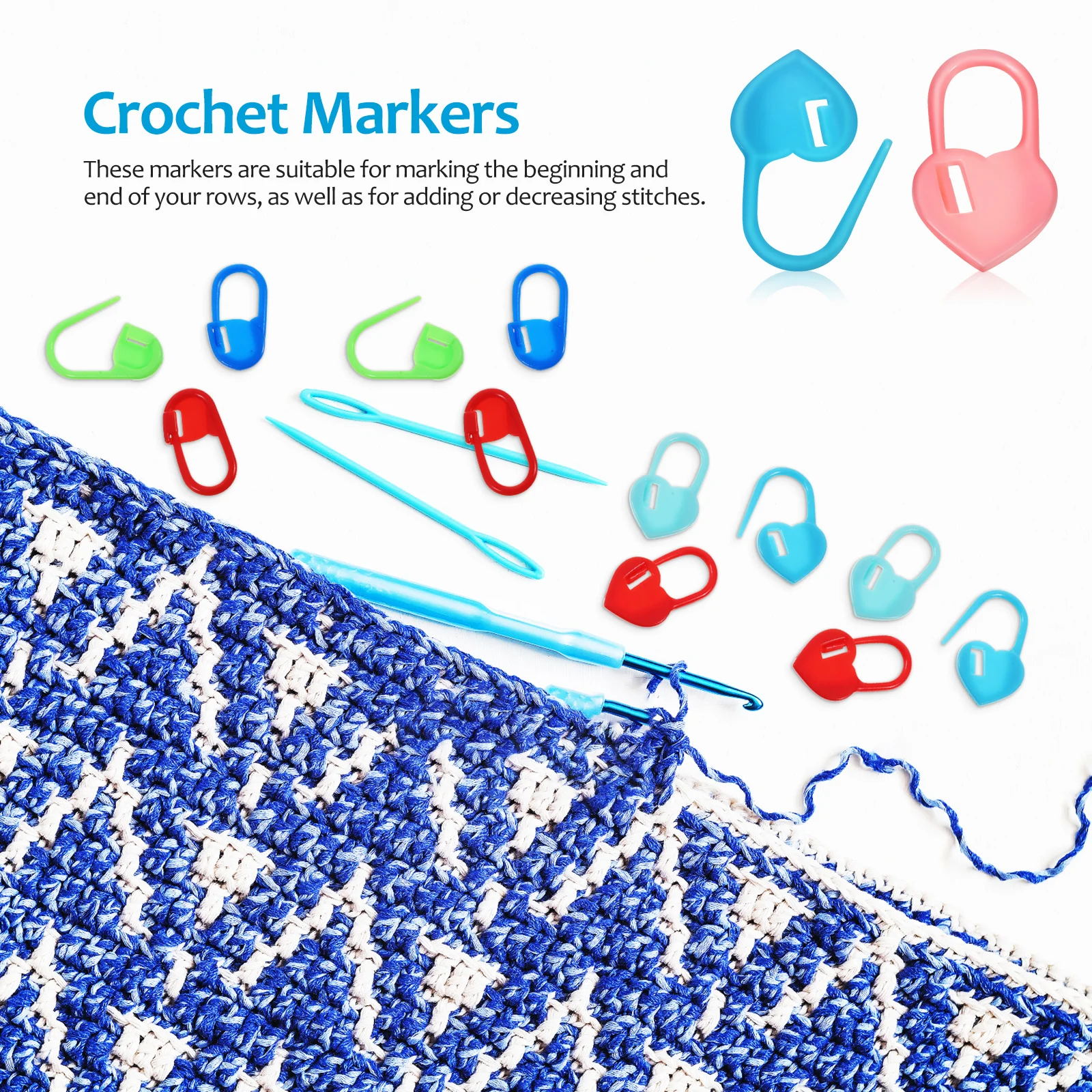 

200 Pcs Colorful Safety Pins Stitch Markers for Knitting Crochet Accessories Plastic Material Versatile Use Safe Crochet
