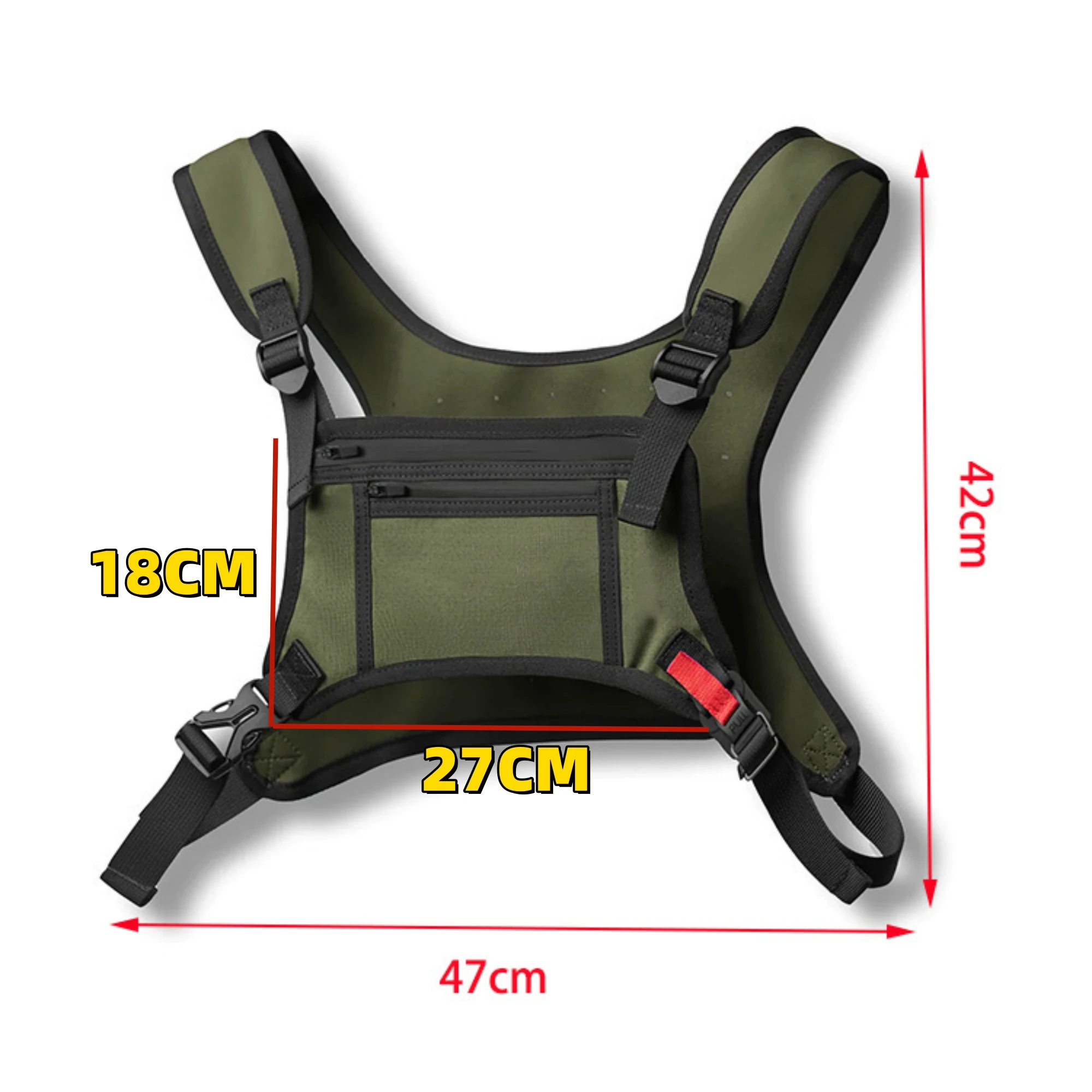 Men\'s Tactical Vest Fashion Brand Multi-functional Outdoor Chest Bag Waterproof Wear-resistant Sports Fitness Mobile Phone Bag