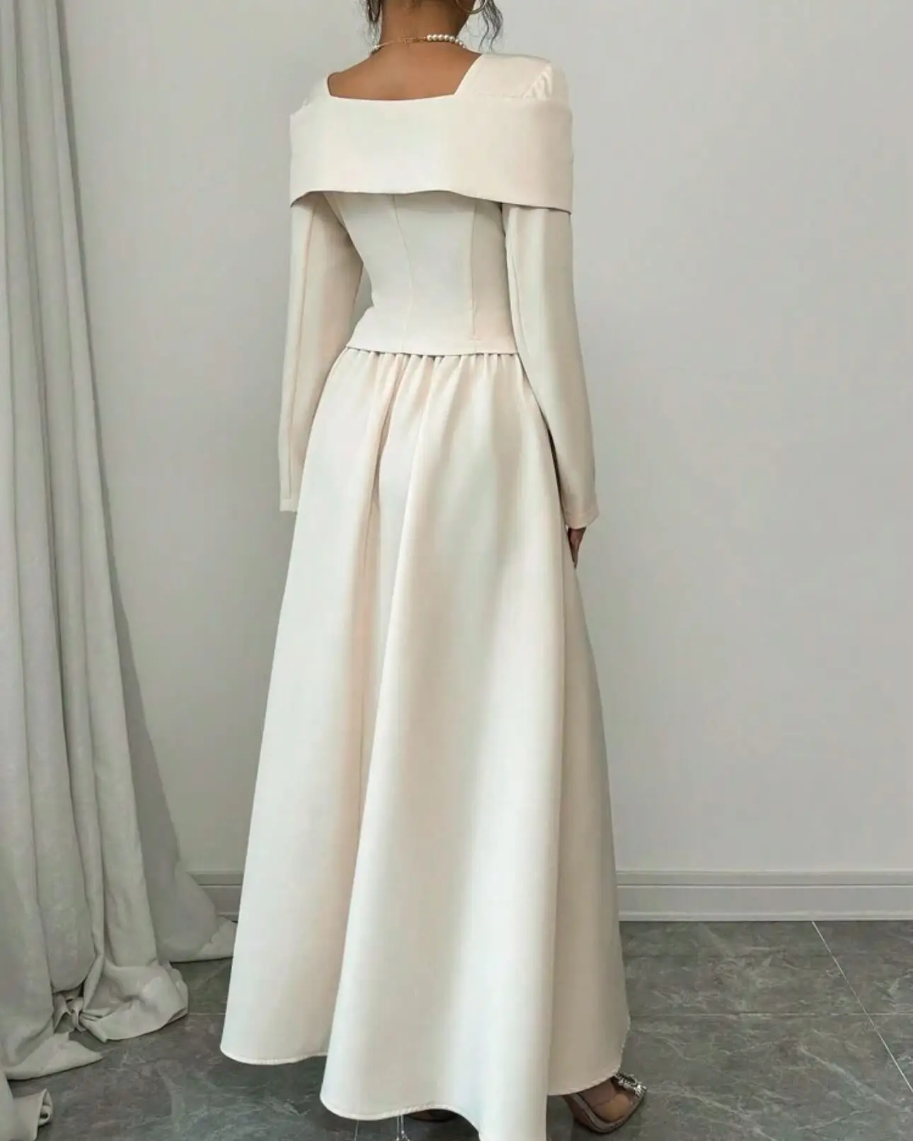 Customized Graceful Jersey Buttons Evening Dresses High Quality Long Sleeves Cocktail Dress Custom Size Bespoke Occasi