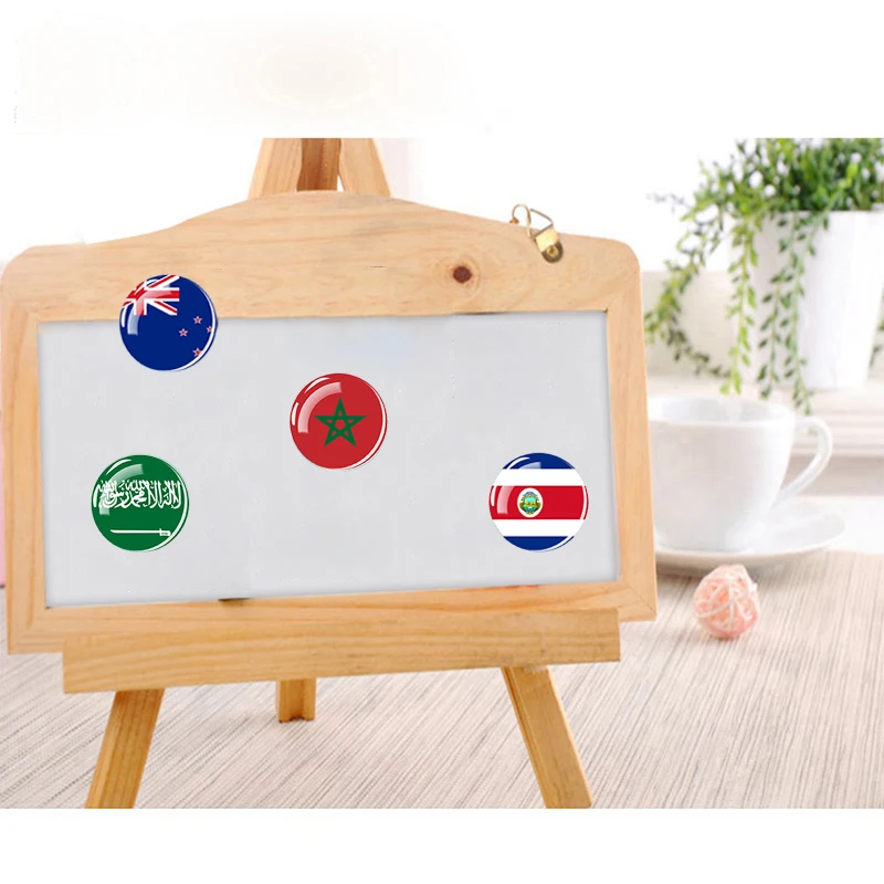 National Flag Refrigerator Magnet Brazil Uruguay New Zealand Morocco Costa Rica Saudi Arabia Magnetic Fridge Stickers Home Decor