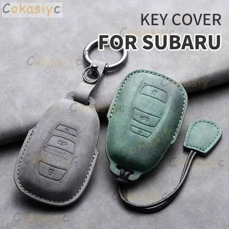 Car Key Case Cover For Subaru BRZ XV SV Forester Legacy Outback Crosstrek Impreza WRX Ascent Leather Car Key Shell Accessories