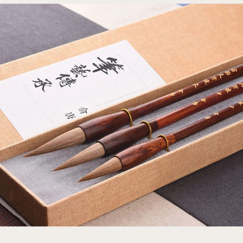 

Rosewood Penholder Weasel Hair Brush Pen Chinese Calligraphy Brushes Calligraphy Painting Brush Regular Script Writing Supplies